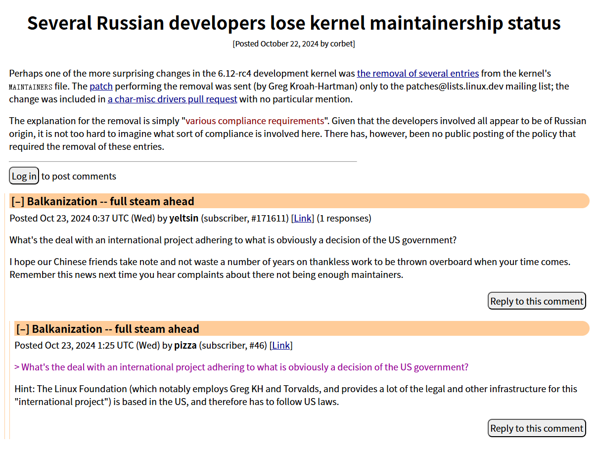 开源日报 | Linux内核开发者告别信；2024年开源大数据行业发展洞察报告；稚晖君玩了个大的；原生鸿蒙纯度有多高？